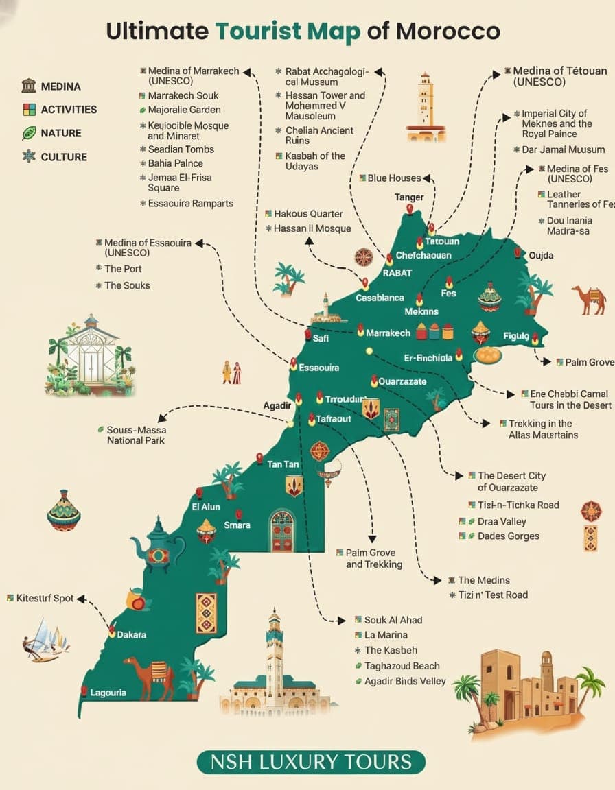 ultimate tourist guide image map of morocco